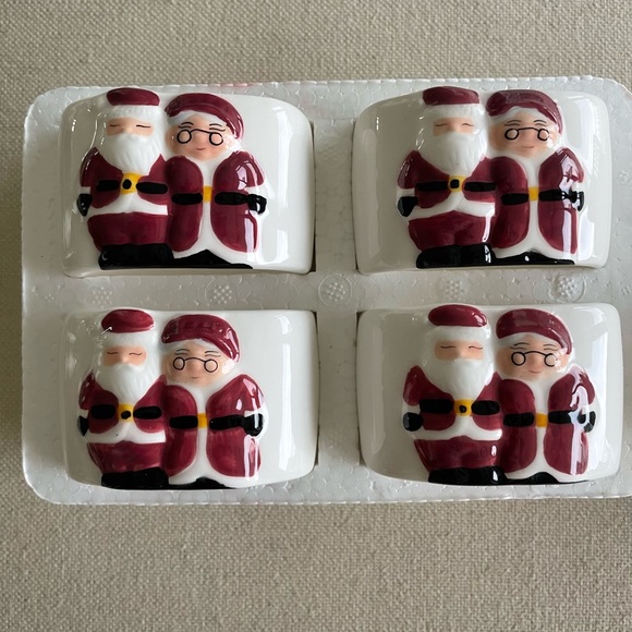 SET OF 8 Publix Season’s Greeters Santa and Mrs Claus napkin rings-NEW IN BOX! - Picture 7 of 8